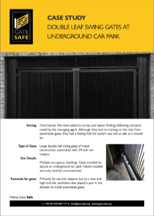 case study Double swing weak gates at underground car parks