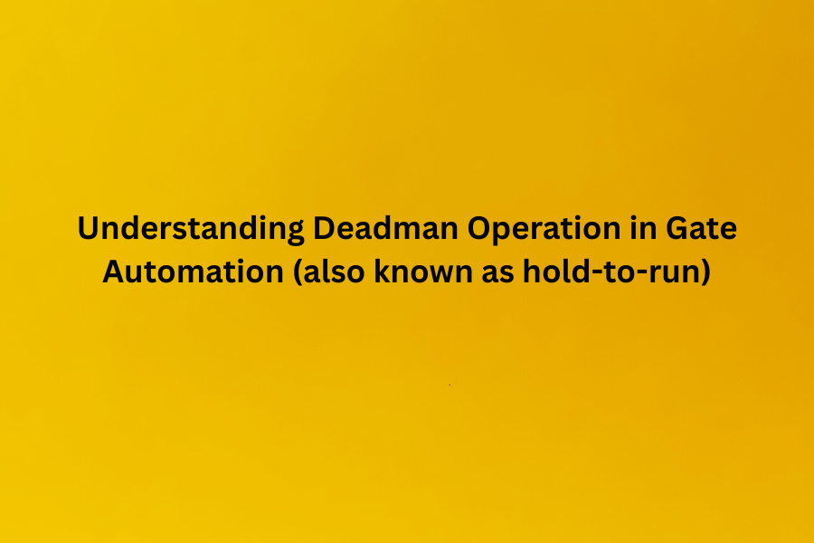 Deadman operation / Hold to run
