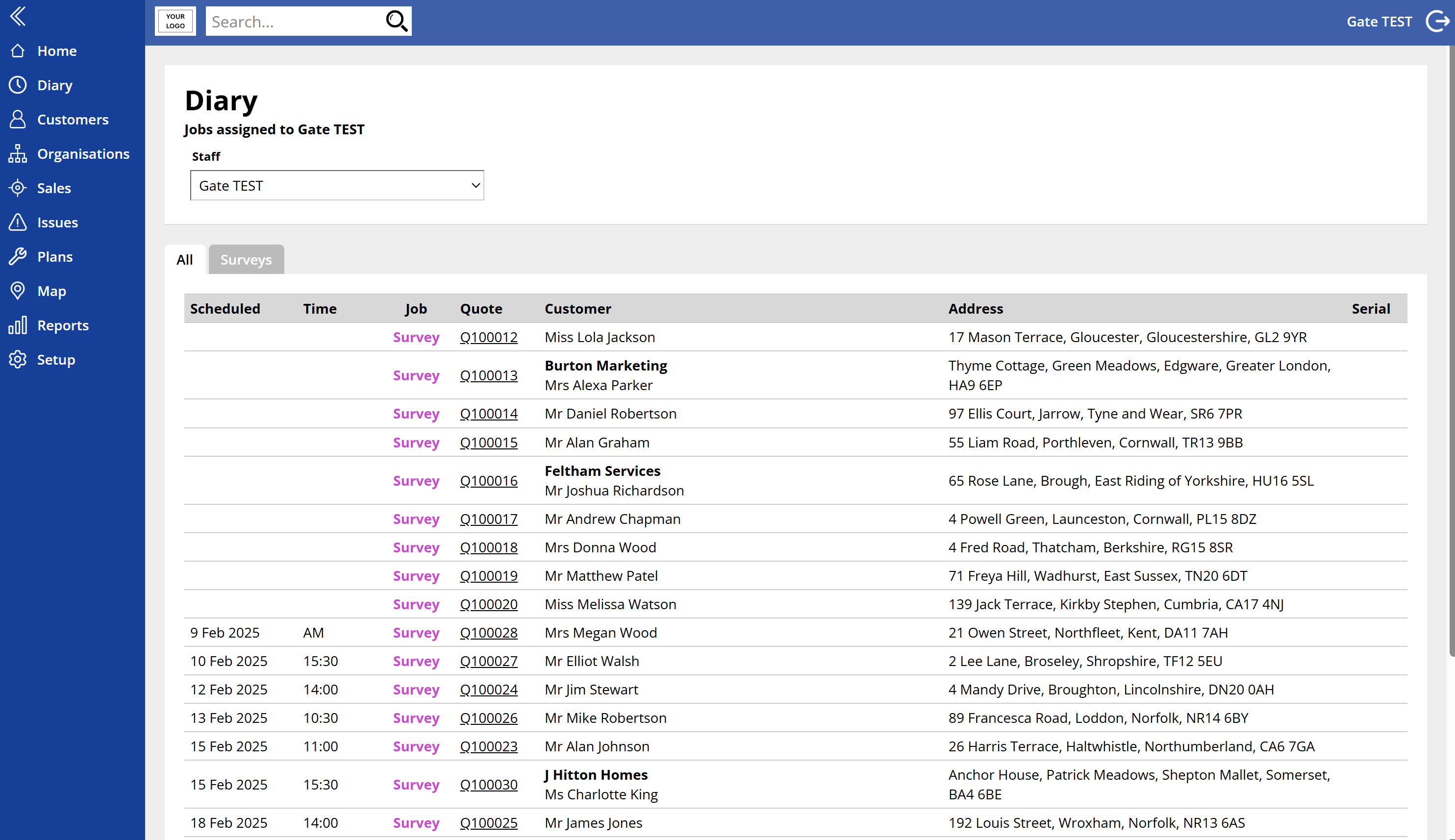 Diary_Screenshot (1) Personalised diary for each user